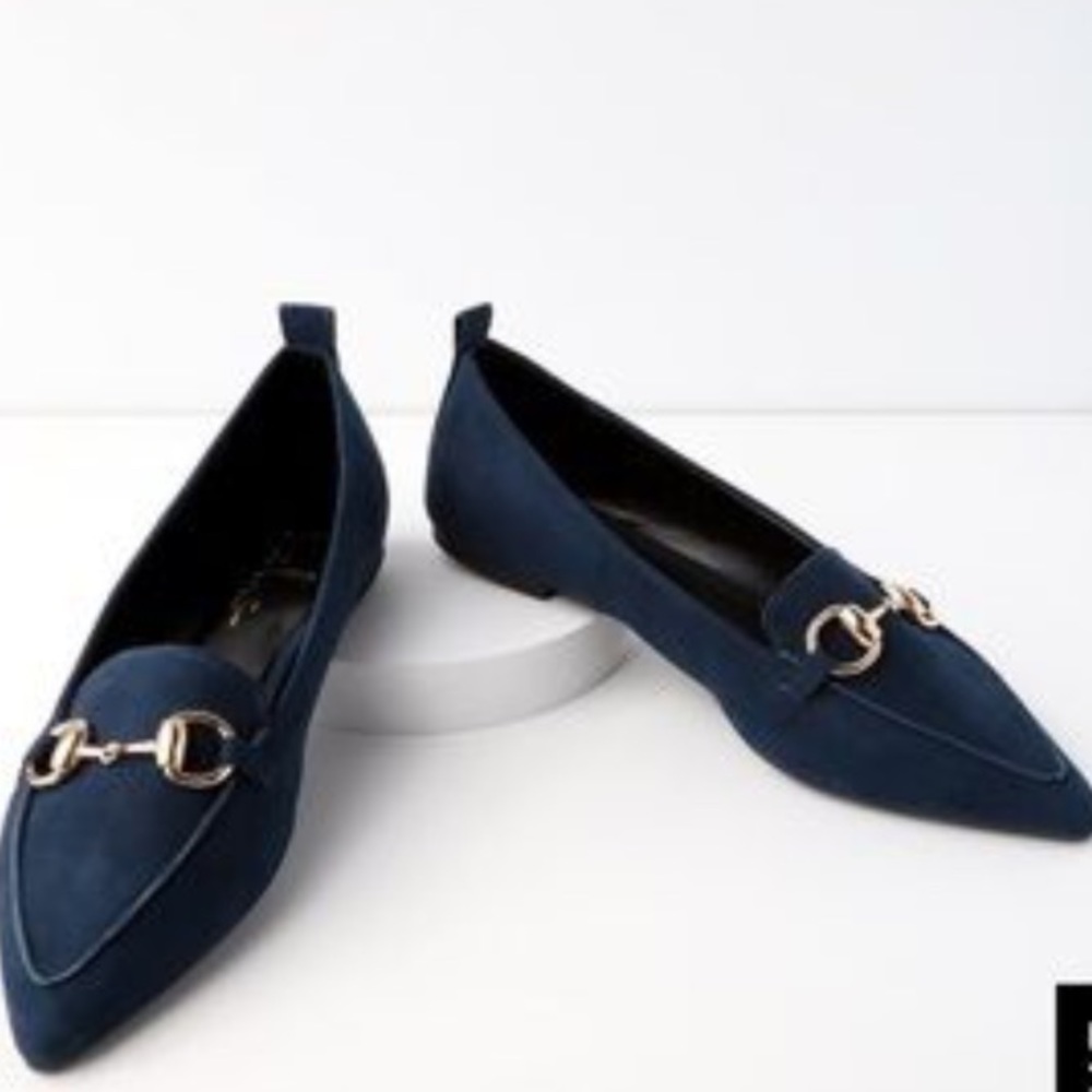 Lulu’s Charlotte Navy Suede Loafers